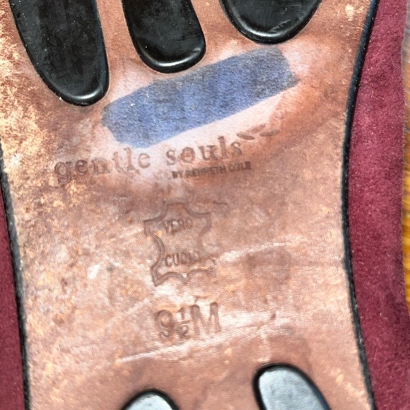 Gentle Souls ballet flats size 9.5 maroon suede burgundy non slip fall comfort - Picture 7 of 8